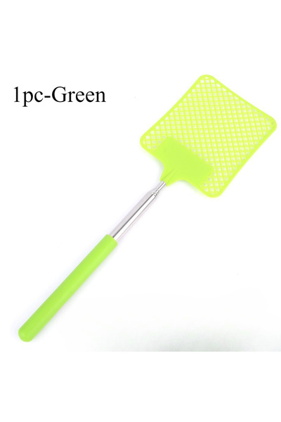 Choice7 1pc-Green 1/2pcsMini Retractable Plastic Fly Swatter; Stainless Steel...