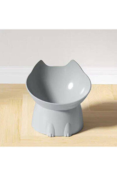 Choice grey New cat bowl with long ears and high feet bowl with cat and dog n...
