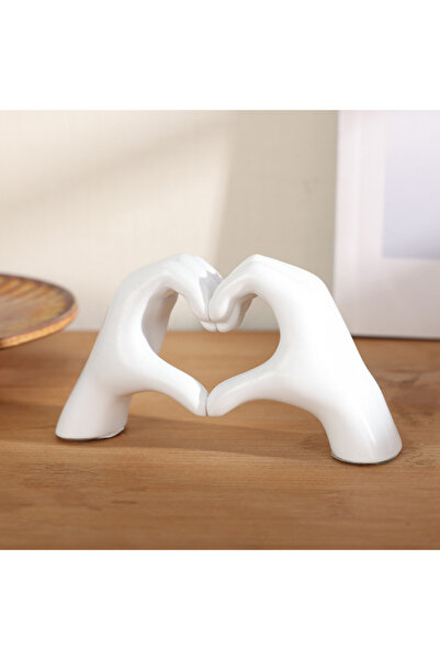 Choice1 White 1pc Heart Shaped Table Statue Small Shelf Decor Aesthetic Cute ...