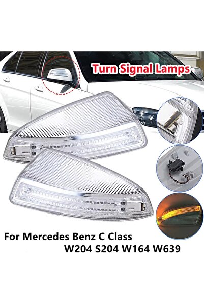 choice2 Left and Right Car Rearview Mirror Turn Signal Light For Mercedes-Ben...