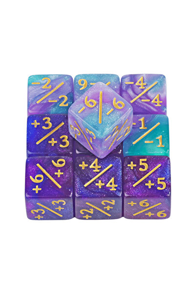 choice2 A12 Six Sided Dice Set D6 Counters +1/+1 and -1/-1 Set of 10 Dice for...