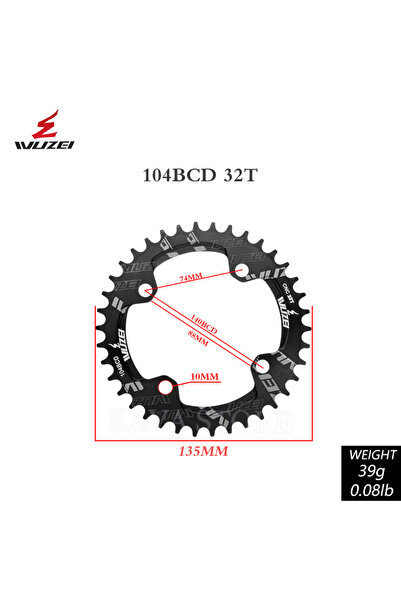 Choice 32T Wuzei 104BCD MTB Chainring Narrow Wide 104 BCD Crown Mountain Bike...