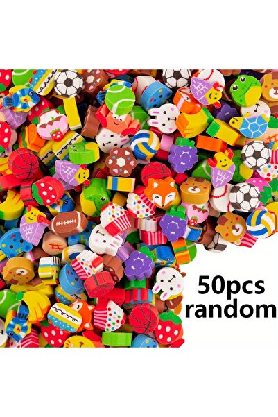 choice2 50pcs random 10-200pcs Mini Cartoon Fruit Animal Cake Shape Cute Eras...