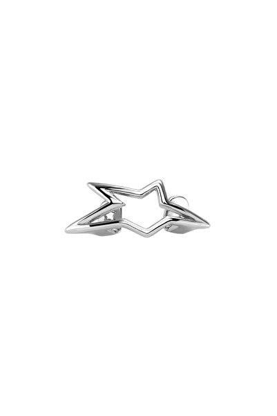 Choice1 silvery Y2K Cyber Punk Glossy Geometric Star Pentagram Tooth Caps Irr...