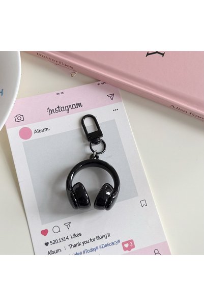 Choice black Earphone Shape Keychain Pendant Mobile Phone Chain Earphone Char...