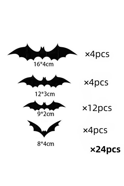 Choice6 24pcs Halloween 3D Black Bats Wall Stickers Home Room DIY Decoration ...