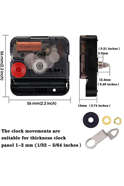 Choice5 12.4mm NEW! 1Pc DIY Clock Mechanism SUN 12888 Clock Accessory Silent ...