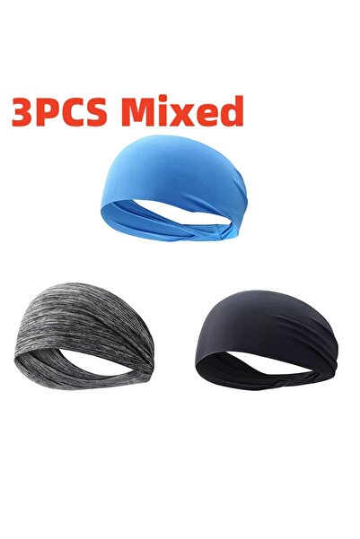 Choice1 3PCS Mix Sweatband for Men Women Elastic Sport Hairbands Head Band Fo...