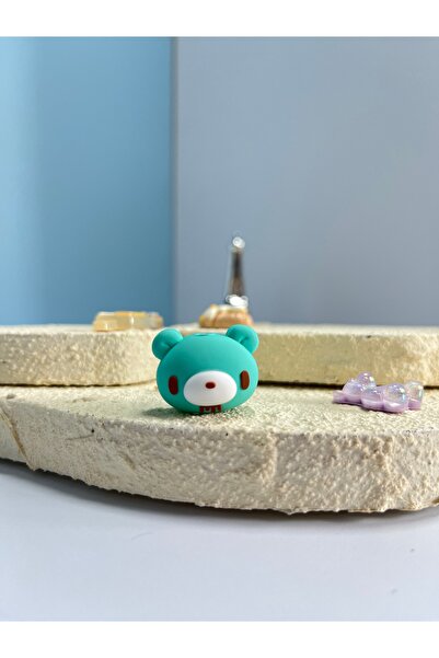 Choice3 GREEN Kawaii Bloody Bear Data Cable Protector Cute Cartoon Animal Cha...