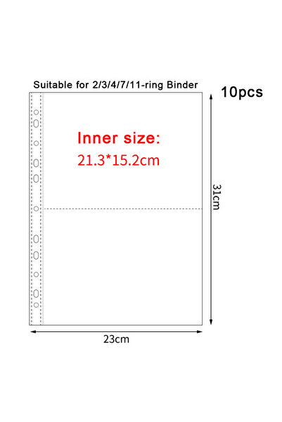 Choice13 11Hole-2pocket 10pcs A4 Transparent Album Binder Photocards Holder I...