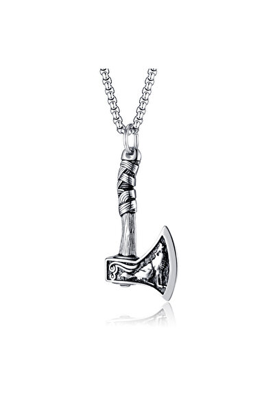 Choice 60cm Chain Retro Viking Wolf and Odin Crow Axe Pendant Boutique Stainl...