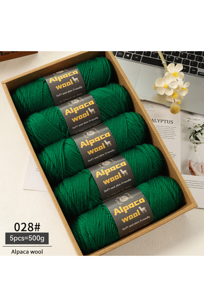 Choice 28 Big Green 500g Alpaca Wool 245 Chunky Knitting Yarn Multi-Color Aut...