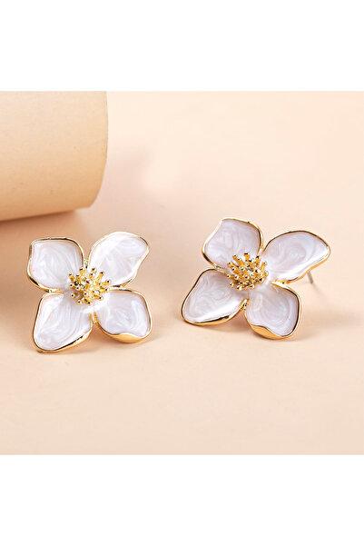Choice AEH83061 Obega Flower Earrings Stud Pink White Flowers Women Earring P...