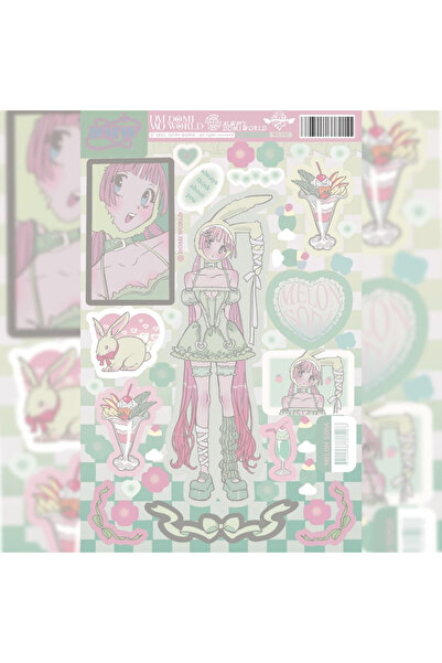 Choice1 12 Korean DOMI Cartoon Sweet Cool Girl Character Stickers Hand Accoun...