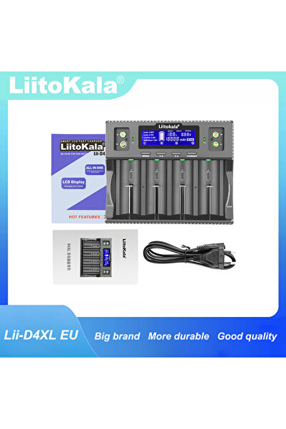 Choice1 شاحن ذكي LiitoKala Lii-D4XL-EU متوافق مع بطاريات ليثيوم أيون 3.7 فولت...