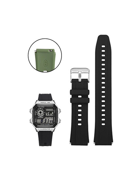 Choice1 18mm Black-silver For G-SHOCK 3299 AE1200 AE-1200 AE1300 SGW400 SGW-3...