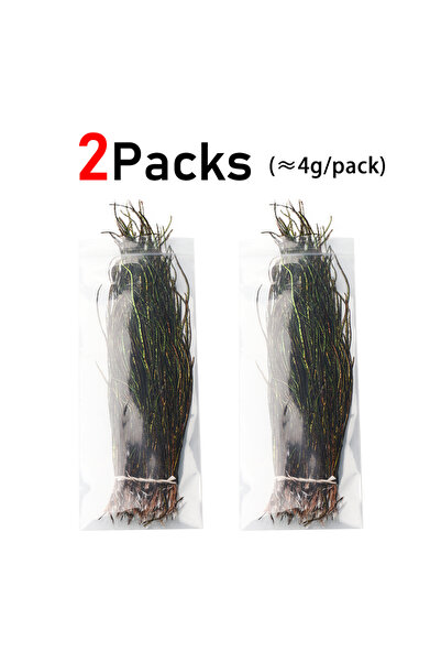 Choice 16cm 2Packs Feather 4g/pack 5″ ~ 7″ Natural Olive Green Peacock Herl F...