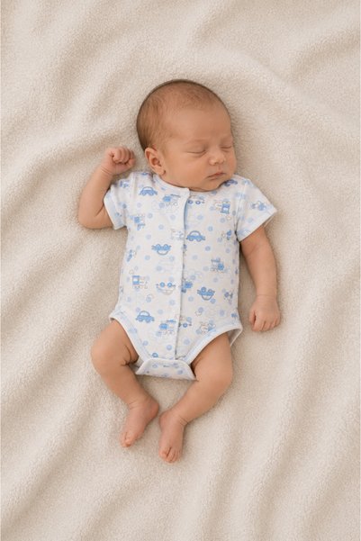Sevnur Baby Ters Dikişli Araba desen Özel Tasarım Omuzdan açık , Prematüre ba...