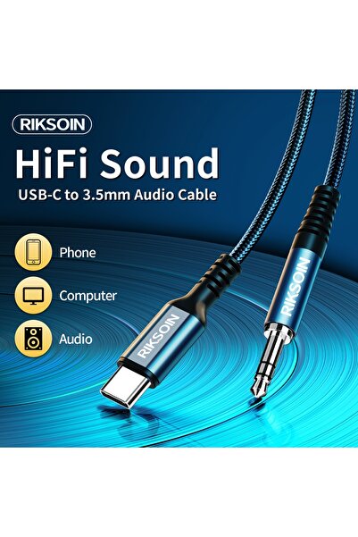 Choice 1.2m USB C to 3.5mm Aux Audio Cable Nylon Braided Audio Adapter Compat...