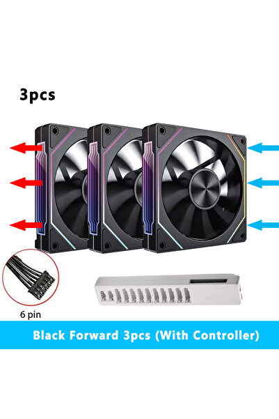 Choice8 مروحة كمبيوتر 6Pin RGB سوداء أخرى 120 مم 6Pin RGB لعلبة الكمبيوتر، 3 ...