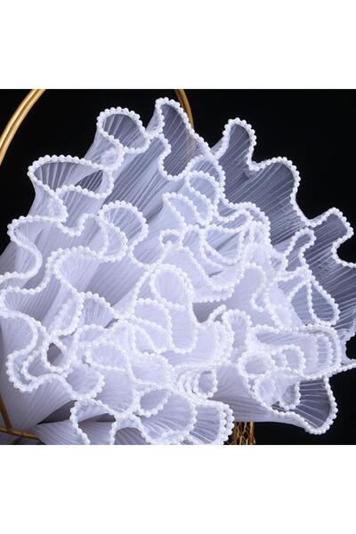 Choice White Pearl 28cmx4yard Flower Wrapping Paper Gold Silver Pearl edge Wa...