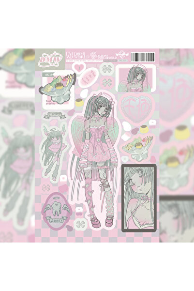 Choice8 05 Korean DOMI Cartoon Sweet Cool Girl Character Stickers Hand Accoun...