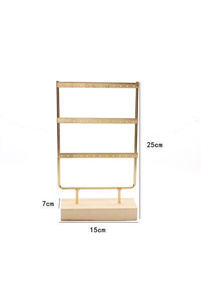 Choice Gold 25cm 3-Tiers 72 Holes Earring Display Holder,Metal 3 Layers Jewel...