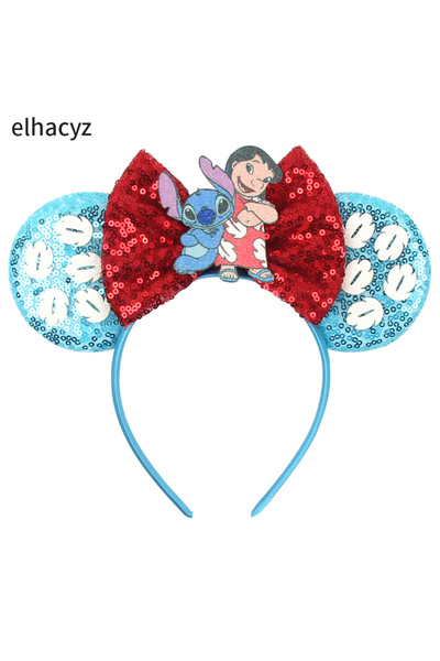 Choice8 TDMQ009-1 HEROCROSS Cute Stitch Headbands For Girls Sequins Bow Hairb...