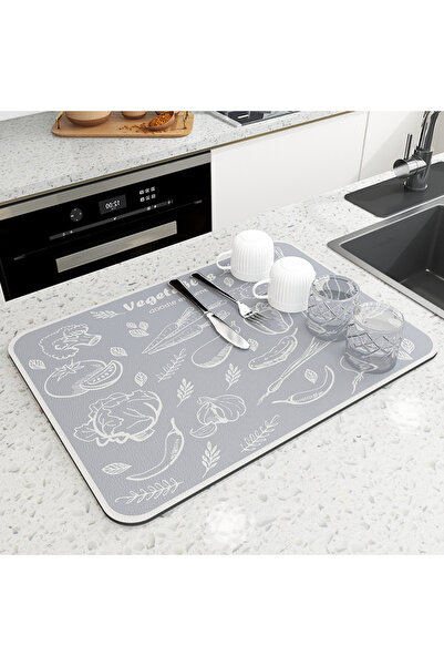 Choice48 20x30cm Vegetable grey Super Antiskid Large Kitchen Absorbent Draini...
