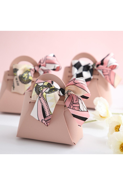 Choice22 10pcs A 12X5.5X13cm A-pink 10PCS Distribute Leather Pink Gift Bags W...