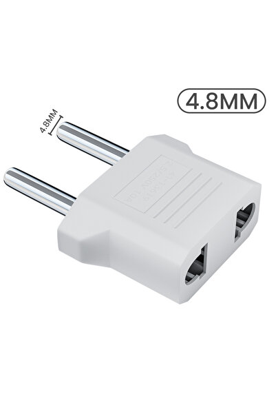 Choice12 10PCS White 4.8mm Electrical Socket Plug Adapter US to EU Converter ...