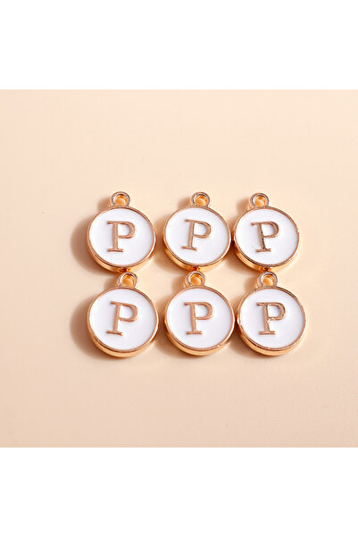 Choice WHITE P 10pcs Cute Mini White Alphabet 26 Letters Charms Pendants for ...
