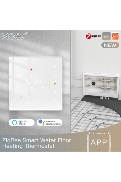 MOES water heating white Zigbee Thermostat Room Temperature Controller of Wat...