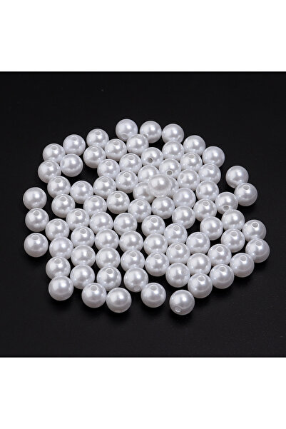 Choice3 white 8mmx100pcs 10-1000pcs With Hole ABS Imitation Pearl Beads White...