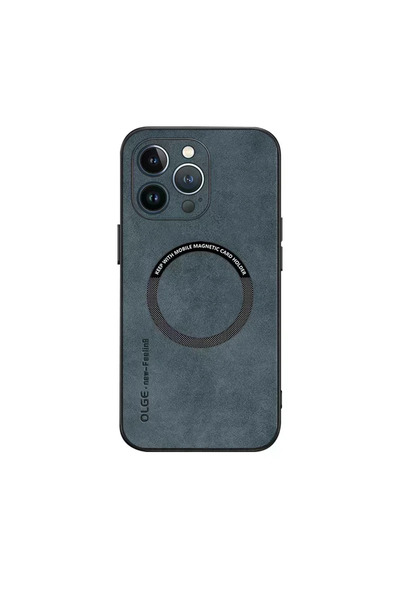 Choice41 For iphone15Pro Blue For Magsafe Luxury Leather Shockproof Phone Cas...