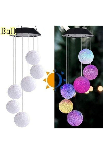 Choice4 Rice balls LED Solar Wind Chime Crystal Ball Hummingbird Wind Chime L...