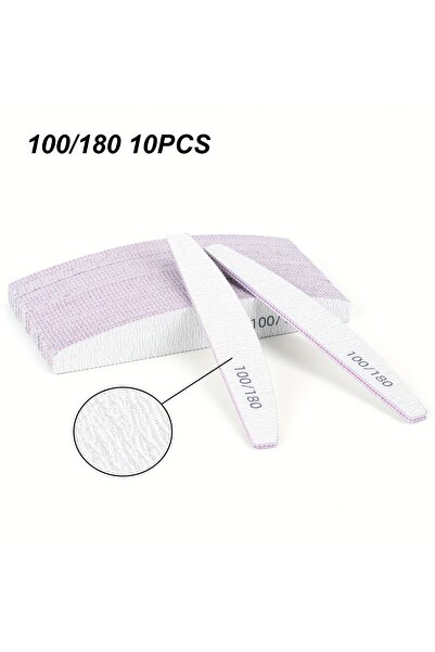 choice2 A0100-10pc 100-180 Half Moon 1/2/5/10/25/50Pcs Professional Nail File...