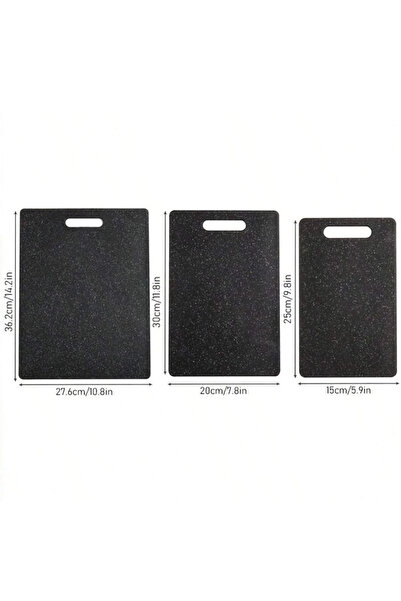 Choice 3PCS black Marble Texture PP Cutting Board Antibacterial and Mildew Cu...