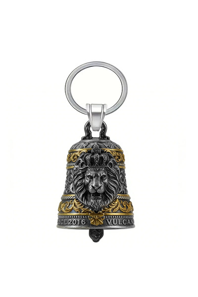 Choice4 keychain gold Motorcycle Lion Bell Pendant Necklace Punk Biker Exorci...