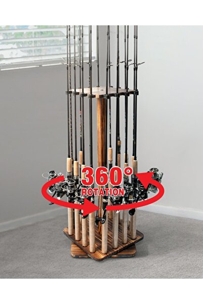 Choice cherry Fishing Rod Holders for Garage 360 Degree Rotating Fishing Pole...