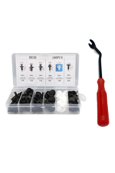 Choice1 Set B 100pcs 6 Sizes Mixed Auto Fastener Car Bumper Clips Body Push R...