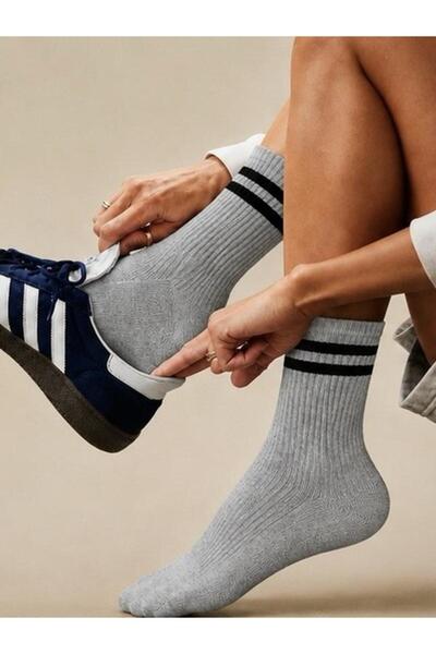 Eser Çorap 6 Pairs of Unisex Cotton Sports Socks Standard Size Gray – Daily a...