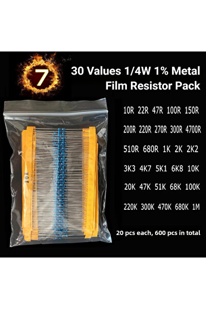 Choice6 600pcs 1 Resistor 1500Pcs Electronic Components Starter Kit Resistor ...