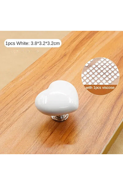 Choice White 1pc Handle Toilet Press Button Heart Shaped Press Tank Push Swit...