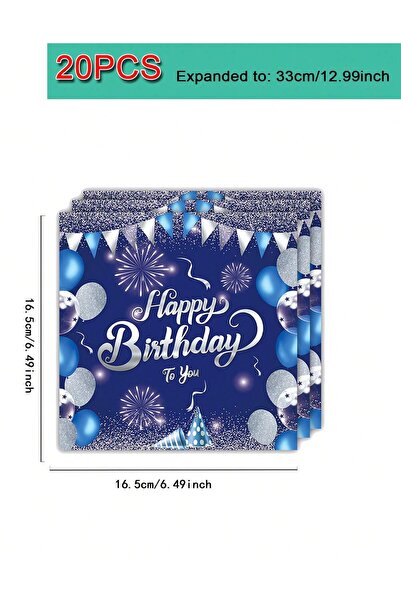 Choice4 24pcs napkin Ink Blue Diamond Party Supplies Disposable Cutlery Paper...