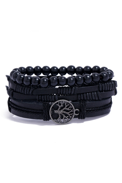 Choice23 13 4Ps/ Set Leather Bracelets for Men Braided Wrap Vintage Life Tree...