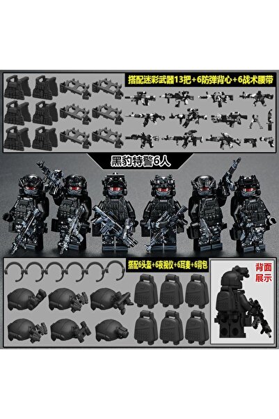 Choice3 6 people Special forces figures ghost swat soldiers assembling buildi...
