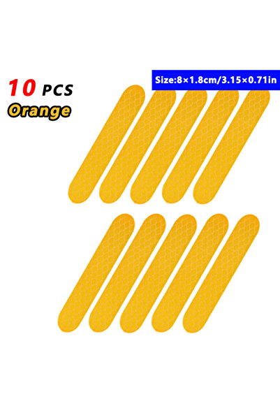 Choice 10PCS Orange-1.8x8cm Car Wheel Hub Reflective Stripes Door Safety Open...