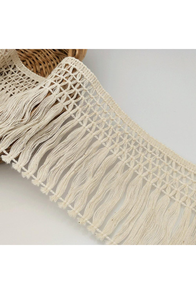 Choice 2 Yards white 2 Yards 10CM Beige White Wide Cotton Fringe Lace Ribbon ...