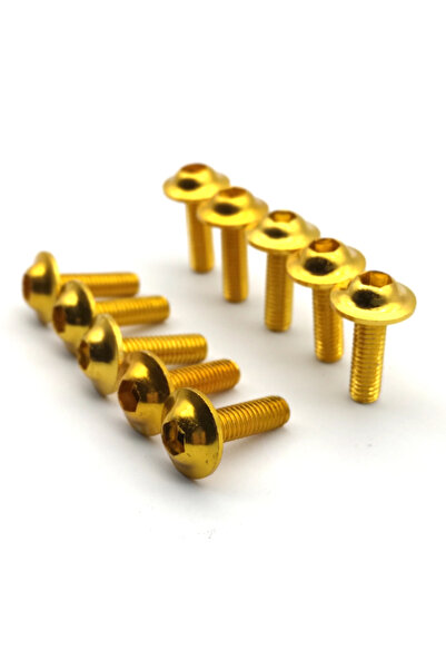 Choice3 10 pcs Gold 10pcs Motorcycle Bolts Screw M5 X 15mm Aluminum Adornment...
